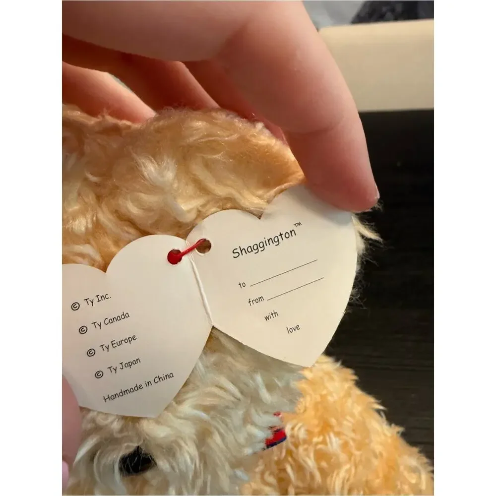 NWT Vintage Ty Beanie Babies Beanie Buddy Shagginton Bear Stuffed Animal